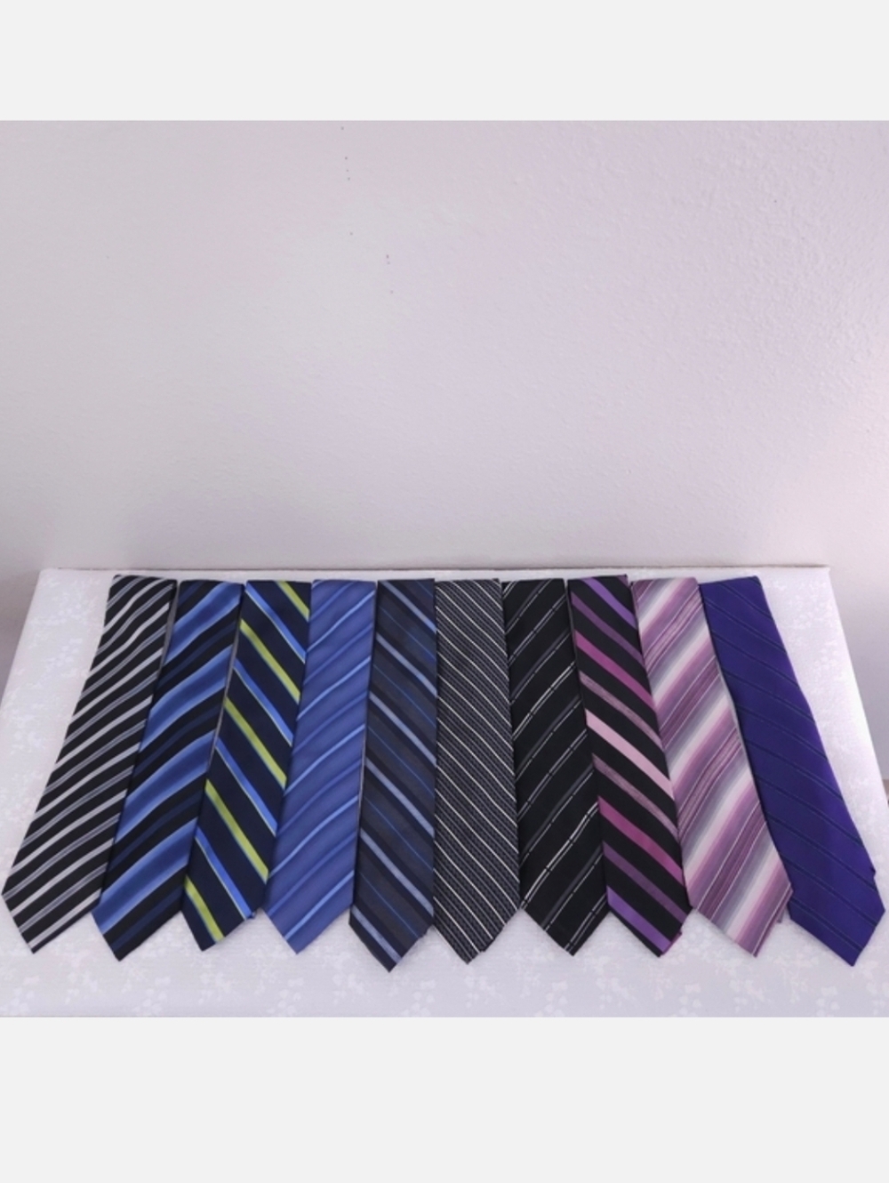 SILK TIE LOT x10 Striped Neckties 100% Silk